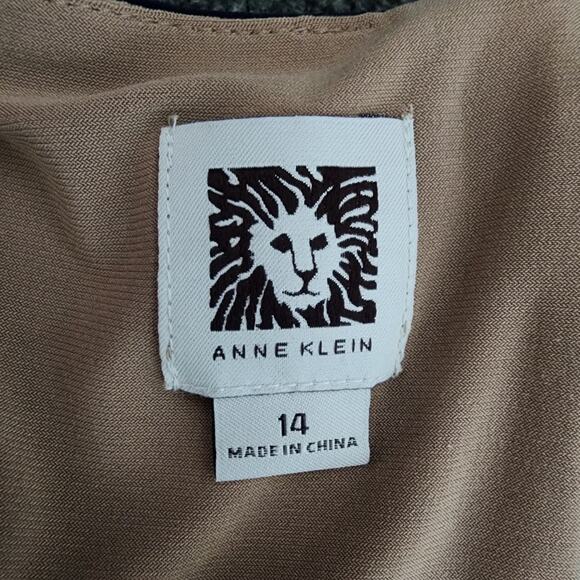 Anne Klein Sleeveless Lace Blue and White Sheath Dress | Women's 14 - Picture 13 of 15